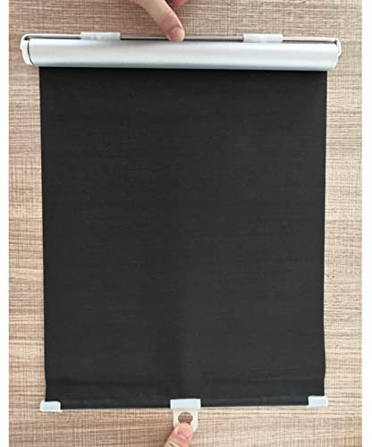 Verdunkelungsrollo, Saugnapf-Thermo-Rollos, stanzfrei einziehbarer Balkon-Sonnenschutz, Sonnenschutz-Isolierung, Schattierungsvorhang, Fenster-Rollo, Küche, Büro, Auto, Sichtschutz (B 58 x H 125 cm (2