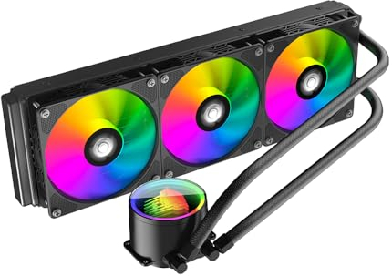 Jungle Leopard TK1 ARGB Wasserkühlung CPU Kühler 800-2000RPM ARGB PWM Lüfter,Für INTEL LGA115X/1200/1700/1366/2011/2066,Für AMD: FM2/FM2+/AM3+/AM4/AM5 (360BK)