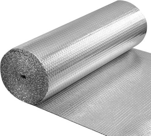 Foil Insulation 1 Roll 5m x 60cm - Radiator Reflector Panels for Floor, Ceiling, Roof, Wall Insulation - 3-in-1 Reflective Foil Insulating Roll - Heat & Vapour Barrier Saves Energy
