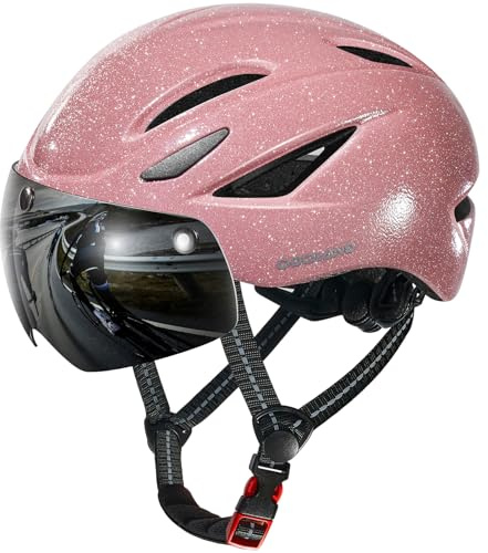 Odoland Casco da bici per adulti con occhiali magnetici staccabili, casco da ciclismo per mountain bike, casco MTB leggero certificato per uomini e donne - massimo comfort per chi porta gli occhiali