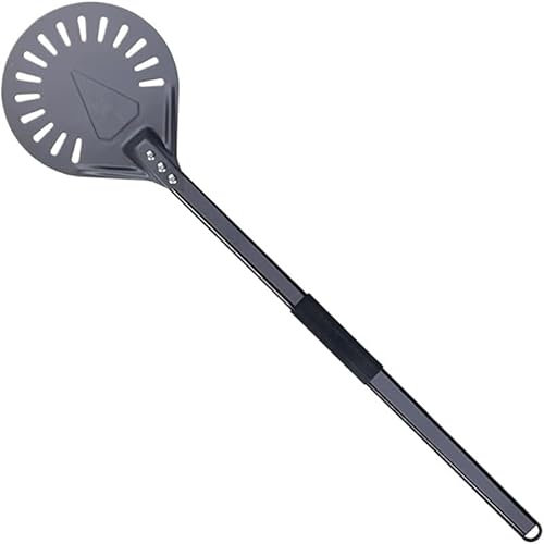 Pala Per Pizza Set di spazzola for pizza e pala for pizza rotonda perforata da 9 con paletta for pizza in alluminio con manico in alluminio da 40 Strumento for forno for pizza Pala Pizza Corta(Pizza