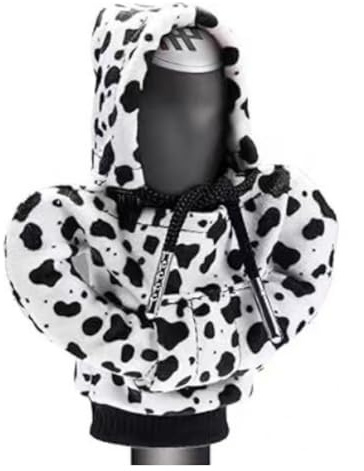 Wisafory Auto Schaltknauf Hoodie Schaltknauf Abdeckung Hoodie Lustige Hoodies Schalthebel Dekoration Weiche Auto Innenraum Deko Schaltknaufabdeckung für Auto Weihnachten Deko Kuh-Streifen