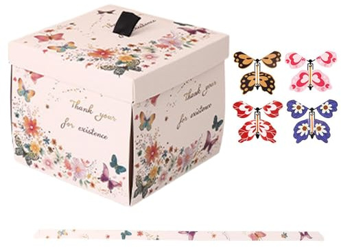 Explodierende Geschenkbox | Schmetterlingspartys Geschenkbox Kreative Valentine Geschenkbox - Explosive Geschenkbox Papierüberraschung Geburtstag Box für Valentinstag Geburtstag