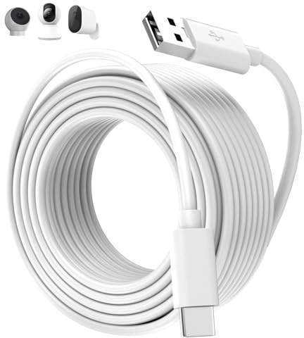 AIAUXAI USB C Cable 8M,Extra Long Power Extension Cord for Mi Smart Camera | Fit for Xiaomi Camera C301 C400 C500 2K/Blink Mini/Ring Pan-Tilt/eufy/CCTV Security Cameras USB to USB C Charging Cord