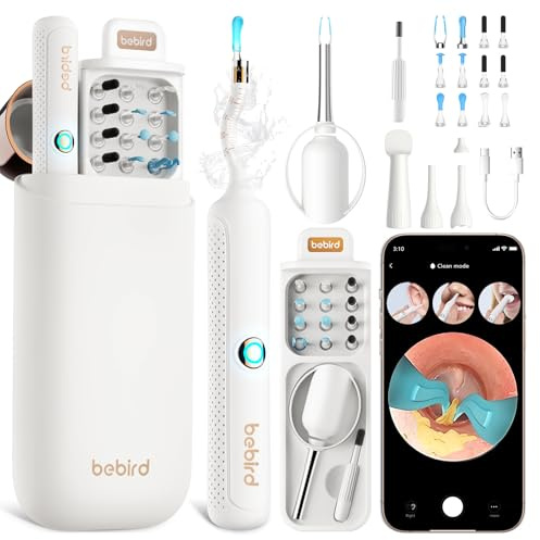 Upgrade Earsight Ohrenschmalz Entfernung Kamera Licht Tool Set, Ohrenreiniger mit flexiblen drahtlosen Otoskop, Painless Visual Pinzette Entferner, tragbare Ohr Reinigung Kit (weiß)