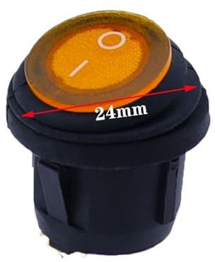 Lot de 4 mini interrupteurs à bascule ronds et étanches à 3 broches, 12-24 V, 220 V, KCD1, équipement électrique avec alimentation d'éclairage(YELLOW 4PCS,4PCS_110V-220V)