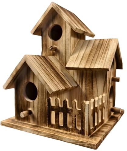 Nichoir à Oiseaux, nichoir en Bois résistant aux intempéries de 6x8 Pouces, à Oiseaux Suspendu pour Maisons en Bois extérieures