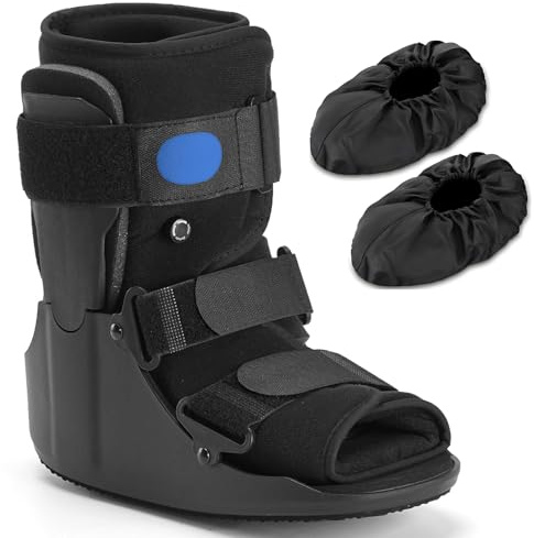 Vutlace Walking Fracture Boot, Air Cam Walker Orthopaedic Boot for Sprained Ankle Short, Brace for Broken Foot Achilles Tendon Injury Black (M)