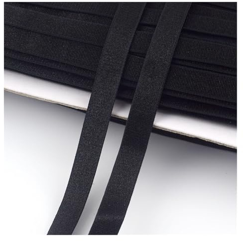 Goma Elastica 20Meters 6-30mm Nylon Elastic Band For Bra Underwear Strap Rubber Tape Pants Stretch Webbing Bands DIY Sewing Accessories(Black,6mm)