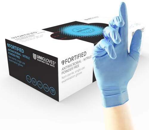 Unigloves GF0015 Lot de 100 gants renforcés en nitrile Bleu Taille XL