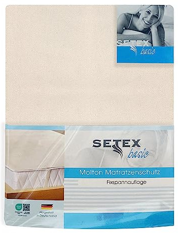 SETEX – Molton Matratzenschoner 80x200 naturfarben – Matratzenauflage für Bettmatratzen 15-22cm Höhe – Matratzenschutz Fixspannauflage mit Eckgummis – STANDARD 100 by OEKO-TEX geprüft & zertifiziert