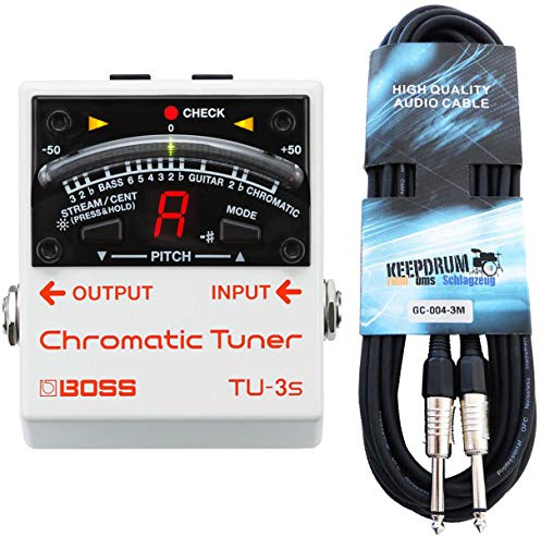 Boss TU-3S chromatisches Stimmgerät + keepdrum Gitarrenkabel 3m