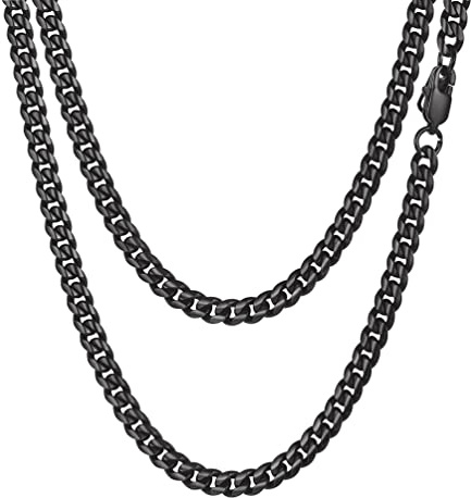 PROSTEEL Punkchoker för kvinnor, svart halskedja i rostfritt stål