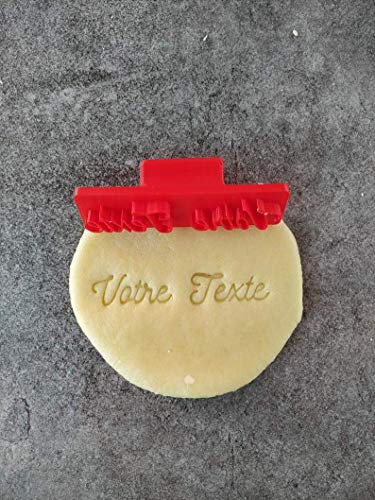 3DKOUPE - Tampon à biscuit personnalisable - Police d'écriture au choix - Personnalisable avec texte - Avec ou sans poignée