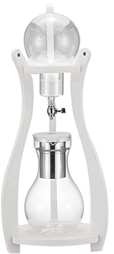 Habiba Cafetera de Goteo Helado Cafetera de Cerveza fría para el hogar, cafetera de sifón con Filtro de Goteo de Acero Inoxidable, cafetera fácil de Montar 1.5L/50.7OZ, Color Blanco Reutilizable