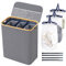 BRIAN & DANY Laundry Basket with Lid, Large Laundry Hamper 3 Compartments with Handles, Collapsible Washing Basket with 3 Removable Bags, Washing Bin for Dirty Clothes, 145L Gray