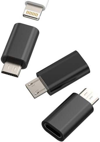 Adattatore micro usb ricarica(3 Pack)per lightning femmina a microusb maschio caricabatterie per cavo Apple iPhone compatibile per Samsung S7 S6 edge+ S7Active note5 Android cellulare jack adattatori