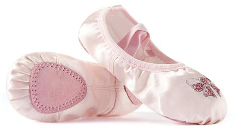KASESSS Zapatillas Ballet Niña, Zapatillas de Ballet Niña Rosa, Zapatillas Ballets Mujer Hermoso, Zapatos Ballet Niña, Puntas Ballet Niñas, Zapatillas Danza Niña, Ballet Shoes con Correas Elásticas