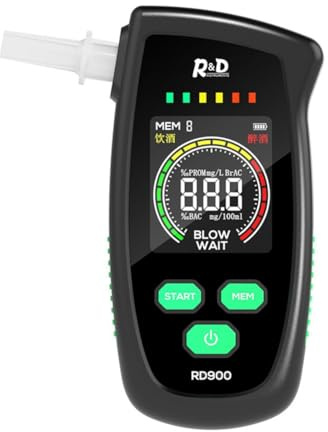 Inkoby Alcoholímetro Digital Portátil con Pantalla LCD, Detector de Alcohol de Alta Precisión, Dispositivo Portátil de Prueba de Alcohol