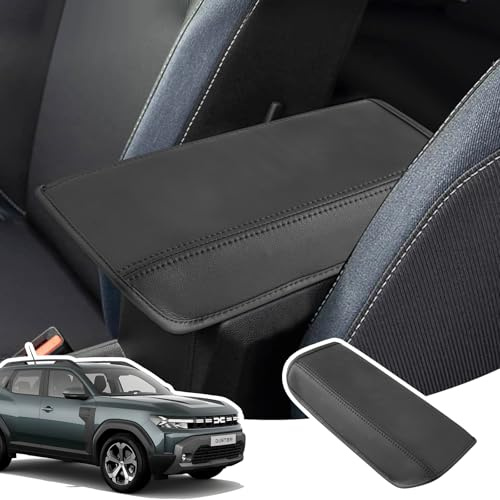 LANGBEAN Copribracciolo per Dacia Duster 3 2024 2025 2026 | Copertura per Bracciolo Console Centrale, Protezione per Bracciolo, Materiale Pelle PU, Accessori Alzare il Bracciolo, Nero