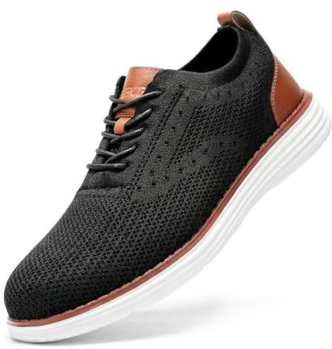 Furuian Steel Toe Shoes for Men Safety Shoes for Men Casual Dress Work Sneakers Lightweight Steel Toe Work Sneakers Comfortable Safety Tennis Oxfords Black
