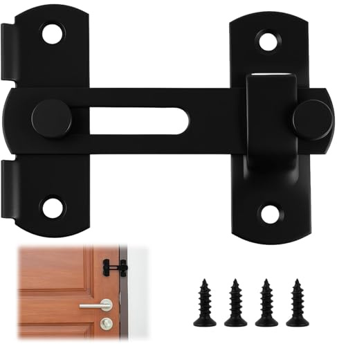 Jecdfs 1pcs Verrou Porte Coulissante Serrure Volet Loquet Porte,verrous de porte coulissante,targette de porte,Verrou de porte exterieur,Loquet Porte Coulissante Inox,Serrure de Sécurité pour Portes,