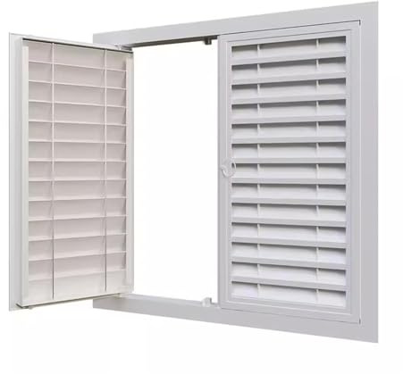 Rejilla de ventilación de aluminio de doble cara para baño, 50 x 70 cm, rejilla de ventilación duradera para protección contra desbordamiento de pared lateral, diseño moderno