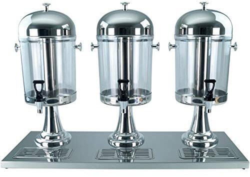 GVK ECO Zumo de Dispenser getr änkedispenser Zumo dispensador 3 x 8 L, con aplicador – Plata