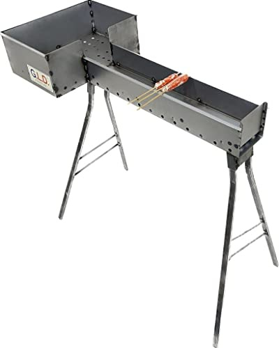 Fornacella canaletta barbecue per arrosticini 60 cm in ferro con testa 27x37 cm piedi staccabili originale Abruzzese con OMAGGIO