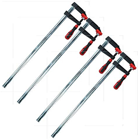 AB Tools 4pc Sliding F Clamp Bar Profile Clamp Holder Fastener Fastening Tool 600 x 80mm
