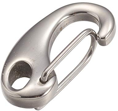 UNICRAFTALE 10 STÜCKE Edelstahl Push Gate Snap Schlüsselverschlüsse Auge Karabinerverschluss Schlüsselanhänger Für Schlüsselanhänger Verbindung 15x7x4mm