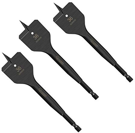 SabreCut 3pcs SCRIW36_3 36mm x 152mm Hardwood Softwood Flat Wood Spade Bits | Impact-rated construction delivers fast, clean drilling in softwood, hardwood, chipboard and MDF