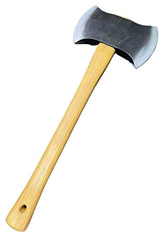 Rubber Johnnies Hache courte à double tête, taille complète, accessoire de costume, réaliste, Halloween, accessoire de cinéma