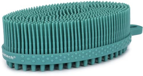 FREATECH Spazzola per Corpo in Silicone - Spazzola per Doccia a 2 Lati per Esfoliazione Delicata, Pulizia Profonda e Massaggio Intensivo, Cura della Pelle Sensibile, Igienica e Durevole, Verde