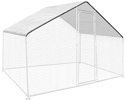 IDMarket - Abdeckplane, wasserdicht, weiß, 3,4 x 2 m, 150 g, für Hühnerstall