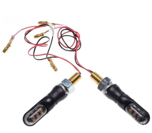 2x Motorrad LED Miniblinker Spark X1 Sonic Rauchglas M8x1,25 E-geprüft