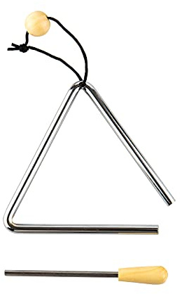 Musfunny Triangle Hand Percussion with Striker, Rhythm Steel Triangles Music Instrument (5 inch)