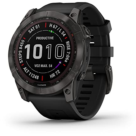 Garmin Fenix 7X Sapphire Solar Smartwatch Solar Charging Rugged Outdoor Watch with GPS Touchscreen (Renewed)