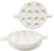 jinsongdafa Ceramic Escargot Plates (2-Pack) 23.5 X 16.5 cm with Handle Footed Dishes, Oven Safe Holes Set for Home Restaurant Hotel (White, 23.5 X 16.5 cm)
