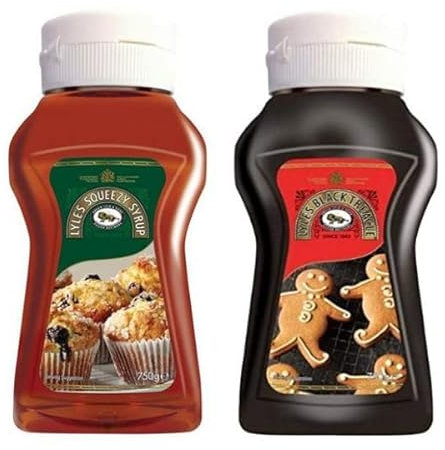 Lyle's Golden Syrup and Lyle's Black Treacle, 2 x 750g Easy Squeezy Bottles