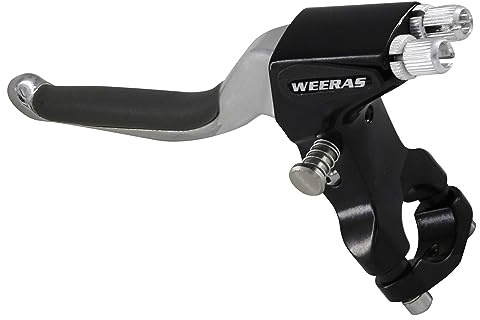 WEERAS Synchronous Brake Lever Black/Chrome for Double Bicycle Brake Cables with Cantilever & Caliper for DBI Bicycle Brake Cables