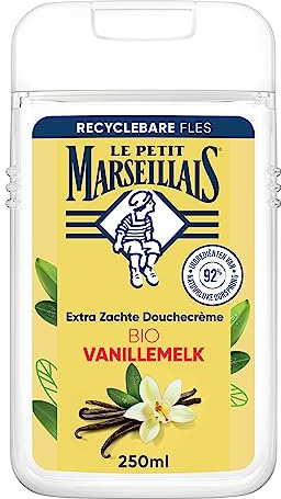 Le Petit Marseillais extra weiche Duschcreme Bio Vanillemilch, pH-neutral für die Haut und dermatologisch getestet 12x250ml