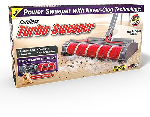 Ontel Turbo Sweeper, Red & Grey