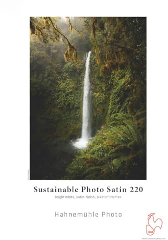 Hahnemühle Sustainable Photo Satin, nachhaltiges Fotopapier, perlglänzend, naturweiß, 220 g/m² (210 x 297 mm)
