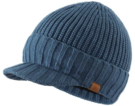 Magracy Herren Wintermütze mit Visier und dickem Schirm, Blau (Airforce Blue), Einheitsgröße