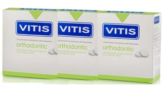 Pastillas desincrustantes para limpieza de ortodoncias removibles y protesis VITIS Orthodontic (3 cajas con 32 comprimidos por caja)