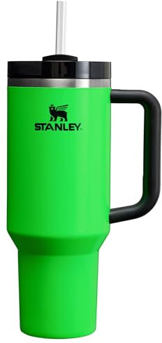 STANLEY Quencher H2.0 FlowState Stainless Steel Vacuum Insulated Tumbler with Lid and Straw for Water, Iced Tea or Coffee, Smoothie and More, Neon Green, 40 OZ, 10-12552-027