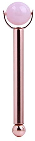 CZAOINCU Raumdekoration Natürlicher Amethyst Jade Roller Rosenquarz Kristall Jadekugel Grüner Stein Quarz Gesichtsroller, 1 Set (Color : Rose Quartz)