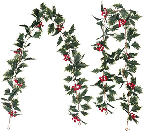 CVNIMV 1pc Weihnachten Zuckerrohr Herbst Party Kranz Hängende Beeren Girlande Weihnachten Stechpalme Kranz Blumen Kranz Künstliche Weihnachten Girlande Rattan Kranz Girlande Fak