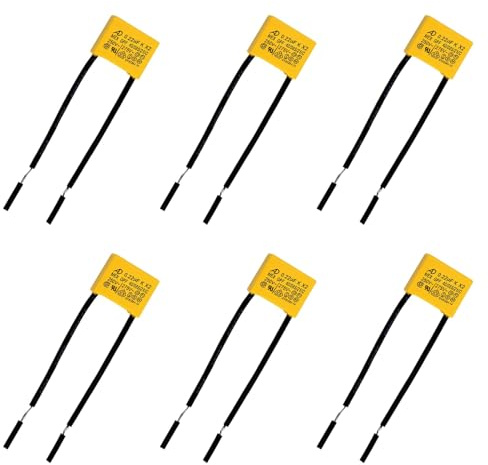 6 Stück Sicherheits Kondensatoren 0.22uF 275V X2, Entstörkondensator für Leiterplatten, Ideal für LED-Blinklampen und Signallampen, Hochwertige Kondensatoren mit Durchgangslochmontage